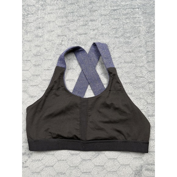 Lululemon Sports Bra Womens Size 10 Blue Herringbone Crossback Athletic Yoga - Picture 8 of 12